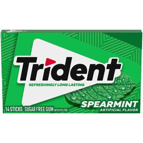 Trident Spearmint chewing...
