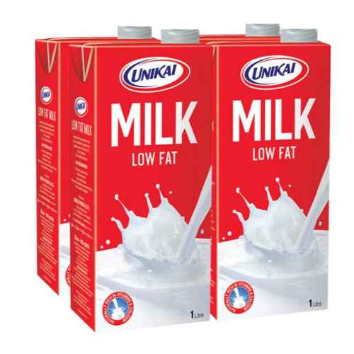 Unikai Low Fat Milk 4 x 1L