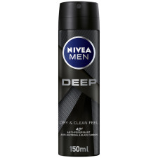 NIVEA MEN Antiperspirant Spray for Men, DEEP Black...