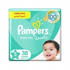 Pampers Baby-Dry Diapers, Size 5, Junior, 11-16kg,...