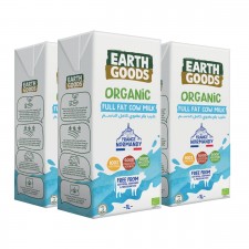 Earth Goods Organic Full Fat Cow Milk 4 x 1L