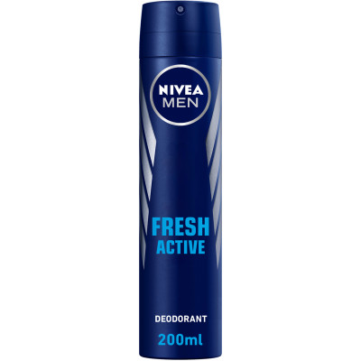 NIVEA MEN Deodorant Spray for Men, Fresh Active Fresh Scent 200ml