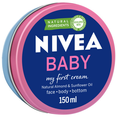 NIVEA Baby All Purpose Cream, My First Cream Natural Almond & Sunflower Oil 150ml