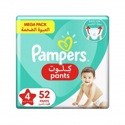 Pampers Pants Diapers, Size 4, Maxi, 9-14 kg, Jumbo Pack 52 Diapers