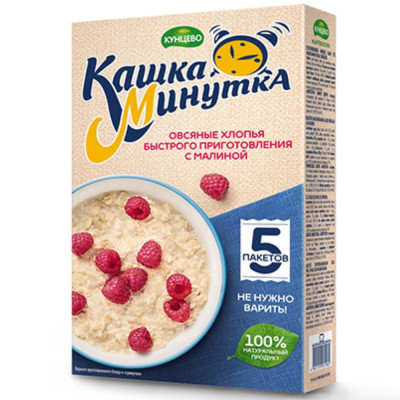 Minutka Oat flakes with raspberry 185g