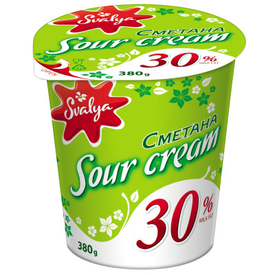 Svalya Sour Cream Litovskaya 30% Milk Fat 380g