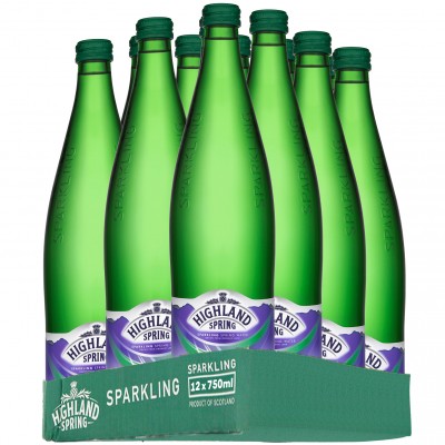 Highland Spring Sparkling Water Glass 12 x 750ml