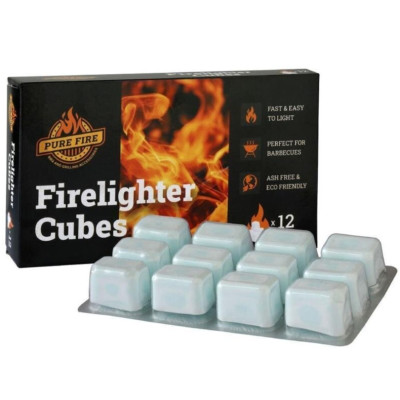 12Pc Firelighter Cube White Parafin 17cm