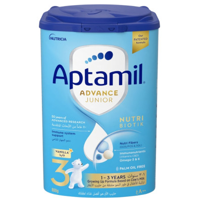 Aptamil Advance Junior 3 Milk Formula, Palm Oil Free, 1-3 Years 800g