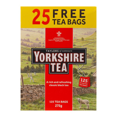 Taylors Of Harrogate Yorkshire Tea Red 100 Teabags + 25 Teabags Free 300g