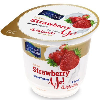 Al Rawabi Single Pot Yoghurt - Strawberry 130g