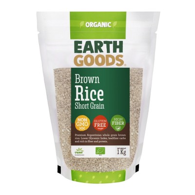 Earth Goods Organic Short Grain Brown Rice GF 1Kg