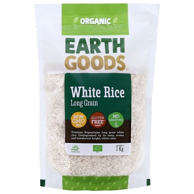 Earth Goods Organic Long Grain White Rice GF 1Kg