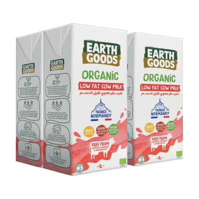 Earth Goods Organic Low Fat Cow Milk 4 x 1L