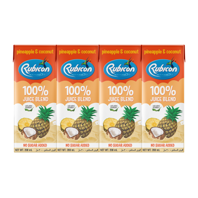 Rubicon Pineapple & Coconut Juice No sugar added 4 x 200ml