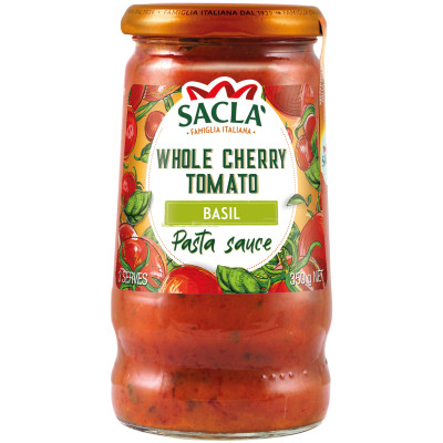 Sacla Whole Cherry Tomato & Basil 350g