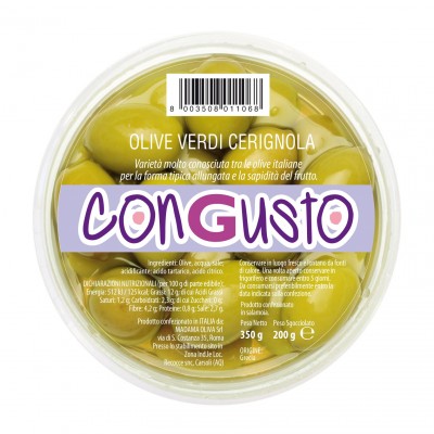 Madama Oliva Green Cerignola Olives Round Tray 350g