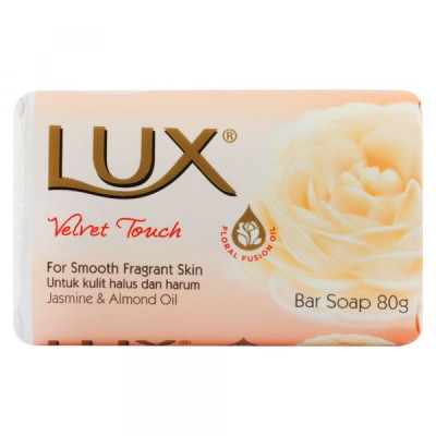 LUX Velvet Touch Jasmine And Almond Oil Soap Bar White 80g Pack of 6