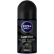 NIVEA MEN Antiperspirant Roll-on for Men, DEEP Black Carbon Antibacterial, Dark Wood Scent 50ml